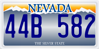NV license plate 44B582