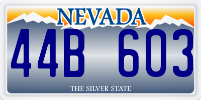 NV license plate 44B603