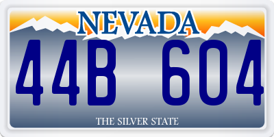 NV license plate 44B604