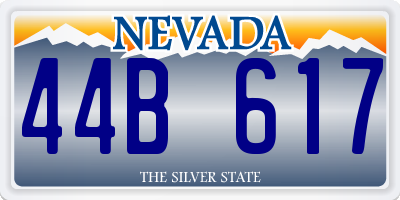 NV license plate 44B617