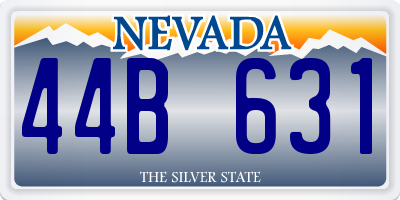 NV license plate 44B631