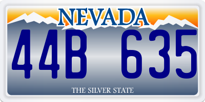 NV license plate 44B635