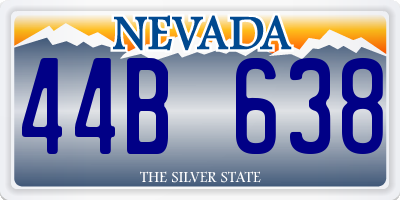 NV license plate 44B638
