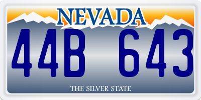 NV license plate 44B643