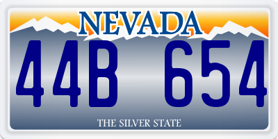 NV license plate 44B654