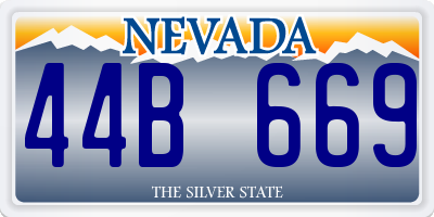 NV license plate 44B669