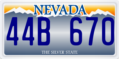 NV license plate 44B670