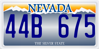 NV license plate 44B675