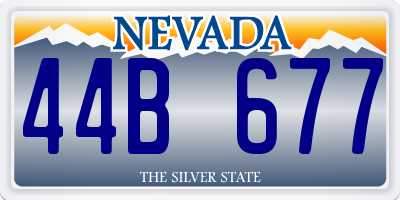 NV license plate 44B677