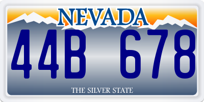 NV license plate 44B678