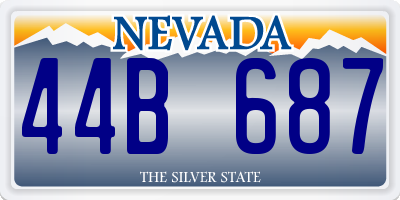 NV license plate 44B687