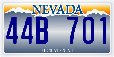 NV license plate 44B701