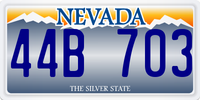 NV license plate 44B703