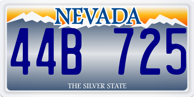 NV license plate 44B725