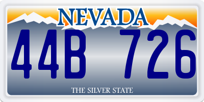 NV license plate 44B726