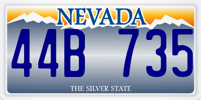 NV license plate 44B735