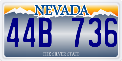 NV license plate 44B736