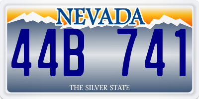 NV license plate 44B741