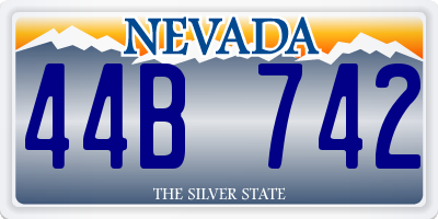 NV license plate 44B742