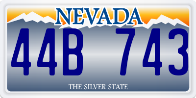 NV license plate 44B743