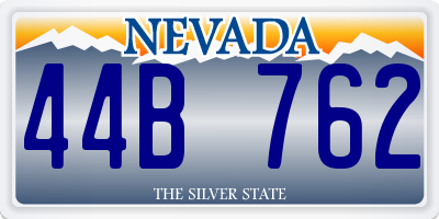 NV license plate 44B762