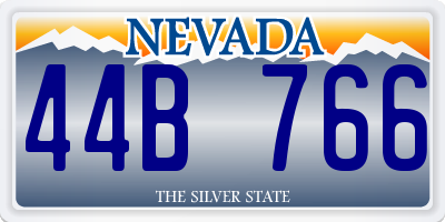 NV license plate 44B766