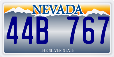 NV license plate 44B767