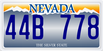 NV license plate 44B778