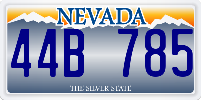 NV license plate 44B785