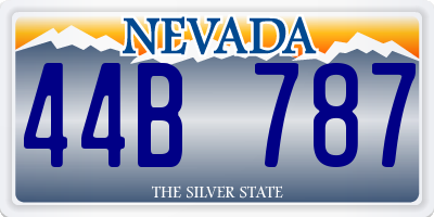 NV license plate 44B787