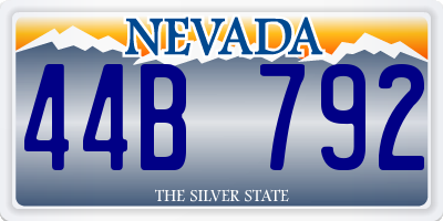 NV license plate 44B792