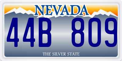 NV license plate 44B809