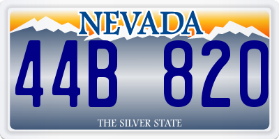 NV license plate 44B820