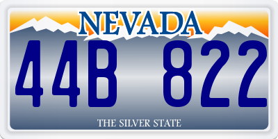 NV license plate 44B822