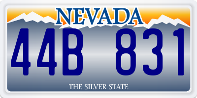 NV license plate 44B831