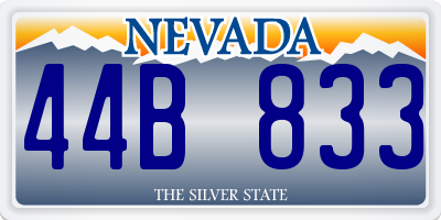 NV license plate 44B833