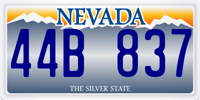 NV license plate 44B837