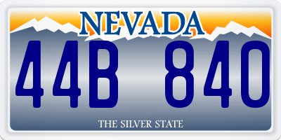 NV license plate 44B840