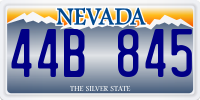 NV license plate 44B845