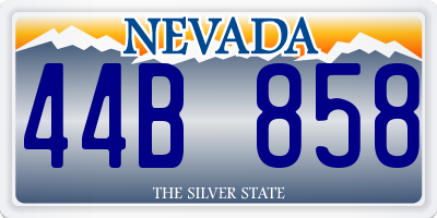 NV license plate 44B858