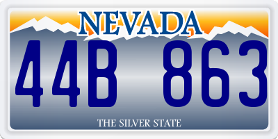NV license plate 44B863