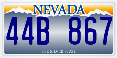 NV license plate 44B867