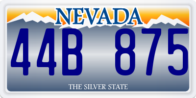 NV license plate 44B875