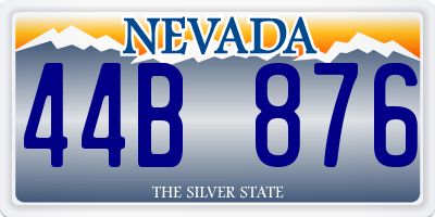 NV license plate 44B876
