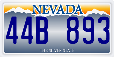 NV license plate 44B893