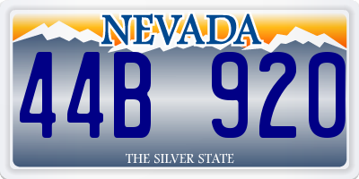 NV license plate 44B920