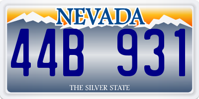 NV license plate 44B931
