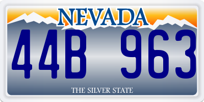 NV license plate 44B963