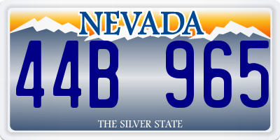 NV license plate 44B965