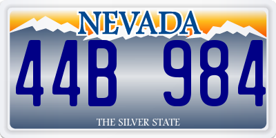 NV license plate 44B984